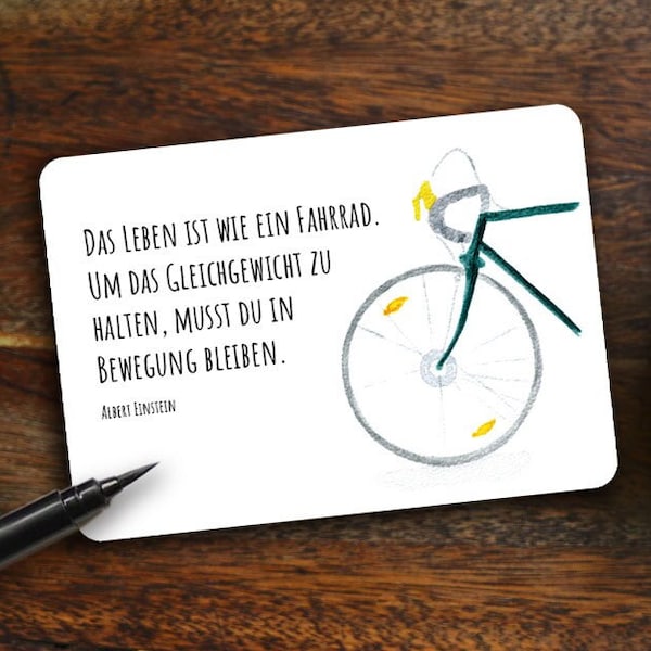 Postkarte Fahrrad mit Lebensweisheit I Küchenkunst I Post I Grußkarte I Geschenk