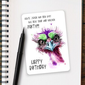 Geburtstagskarte Vogel Strauß I Küchenkunst I Post I Aufmunterung I Bestie Geschenk I Geburstag