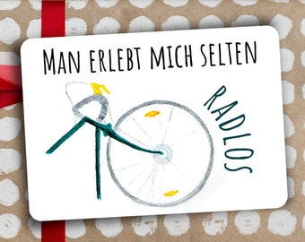 Postcard bicycle with wisdom I Father's Day gift I You rarely see me without a wheel I Greeting card I Love bicycles