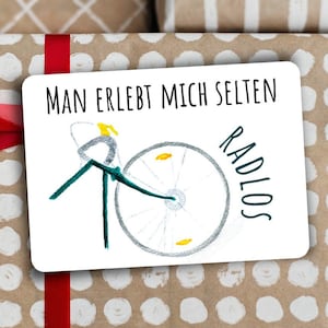 Postkarte Fahrrad mit Lebensweisheit I Vatertagsgeschenk I Man erlebt mich selten radlos I Grußkarte I Fahrradliebe