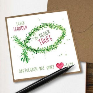 Personalisierbare Taufkarte I Klappkarte I Persönlich mit Name I Taufe I Post I Gratulation