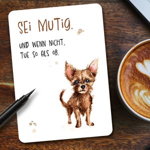 Karte I Motivationskarte I Sei MutigI Stärken I Hundeliebe