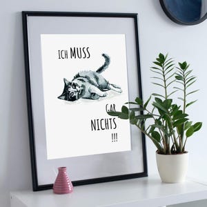 Katzenposter mit Lebensweisheit I Geschenk für Katzenliebhaber I Küchenkunst I Katzenmama