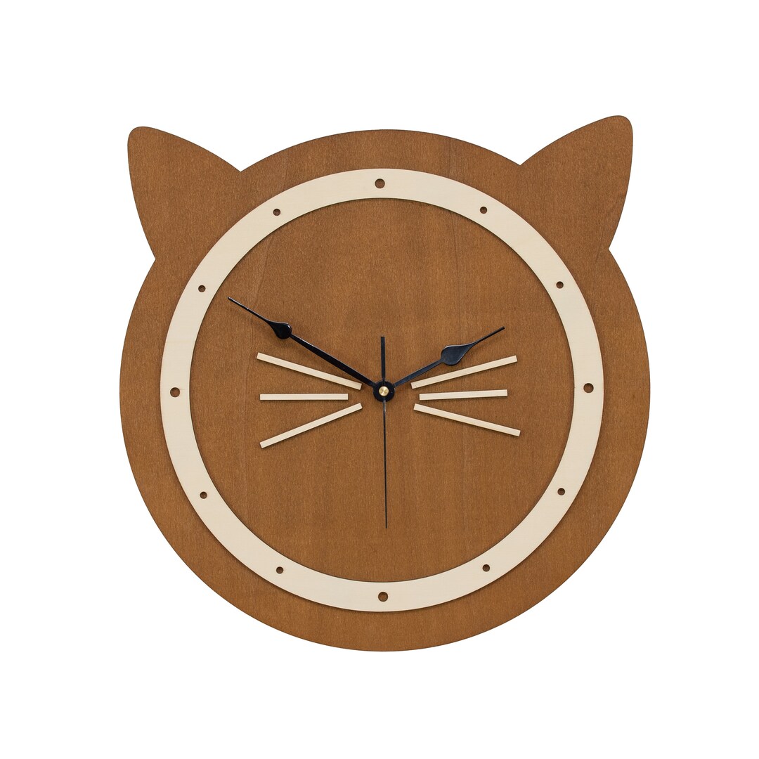 Rustic Cat Clock CAT WALL CLOCK, Wooden Wall Decor,clock for Bedroom, Living Room ...