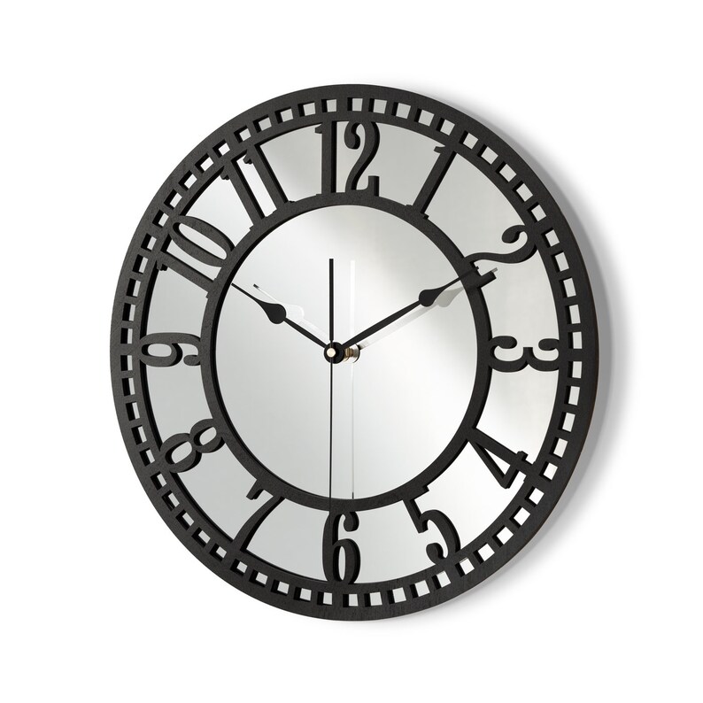 MIRRORED Silver Wall Clock,glamour Chic, Arabic Numerals, Unique