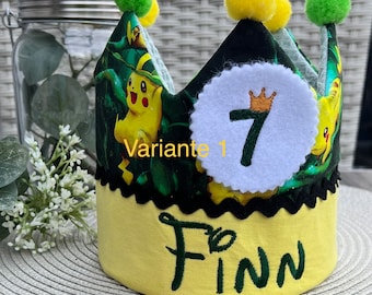 Birthday crown "Pokemon" with name