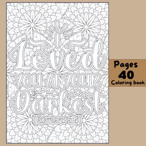 Bible Verse Quotes Coloring Book | Set of 40 Page Christian Coloring Book | Encouragement Quote | Faith Based Coloring Book Instant Download