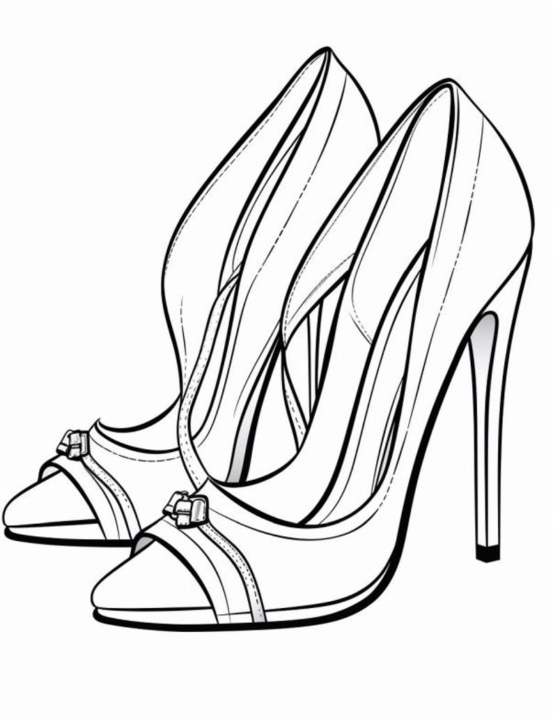 Fashion Shoes Coloring Book | 215 Grayscale Designs (PDF Download) - Etsy
