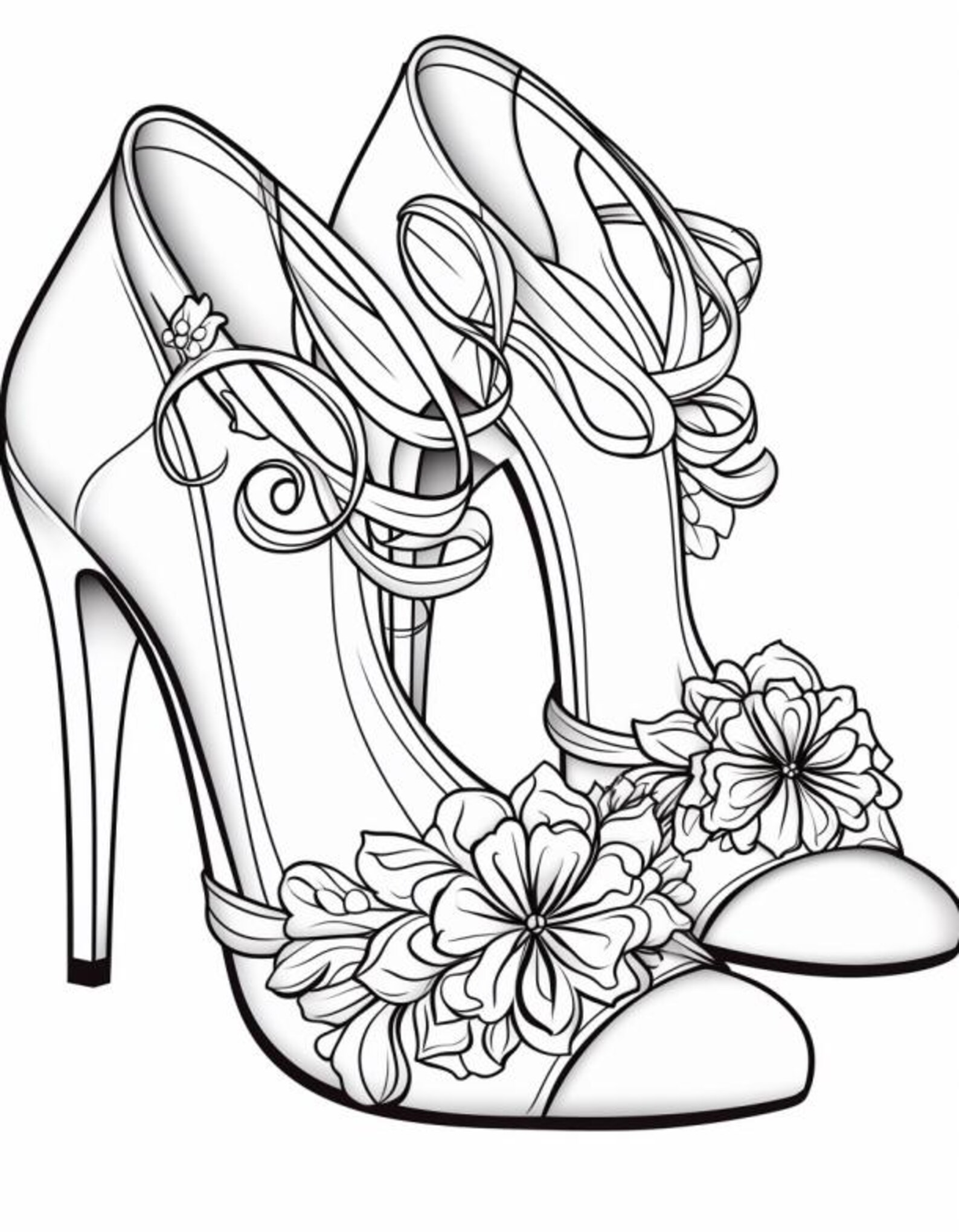Fashion Shoes Coloring Book | 215 Grayscale Designs (PDF Download) - Etsy