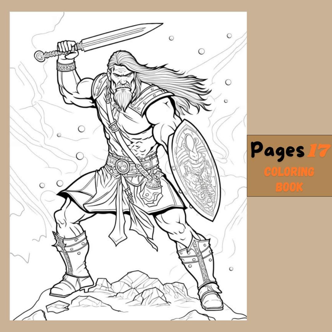 Set of 17 Viking Coloring Pages | Printable Digital Download | Coloring ...