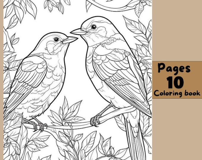 Bird Coloring Book for Adults: Stress Relief & Relaxation (digital ...
