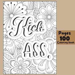 Swear Words Coloring Pages | Set of 100 Coloring Pages | Printable Instant Digital Download | Funny PDF, Affirmation, Stress Relief Quotes