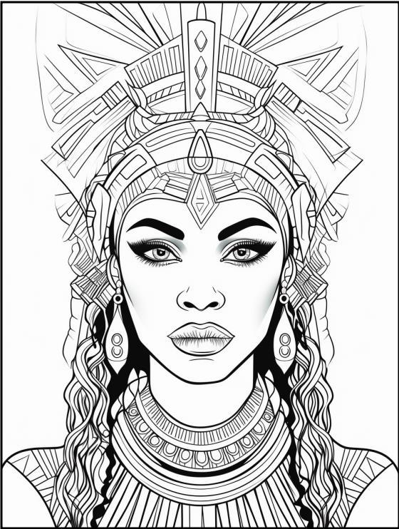 African Black Woman Coloring Pages | 100 Printable Stress Relief ...