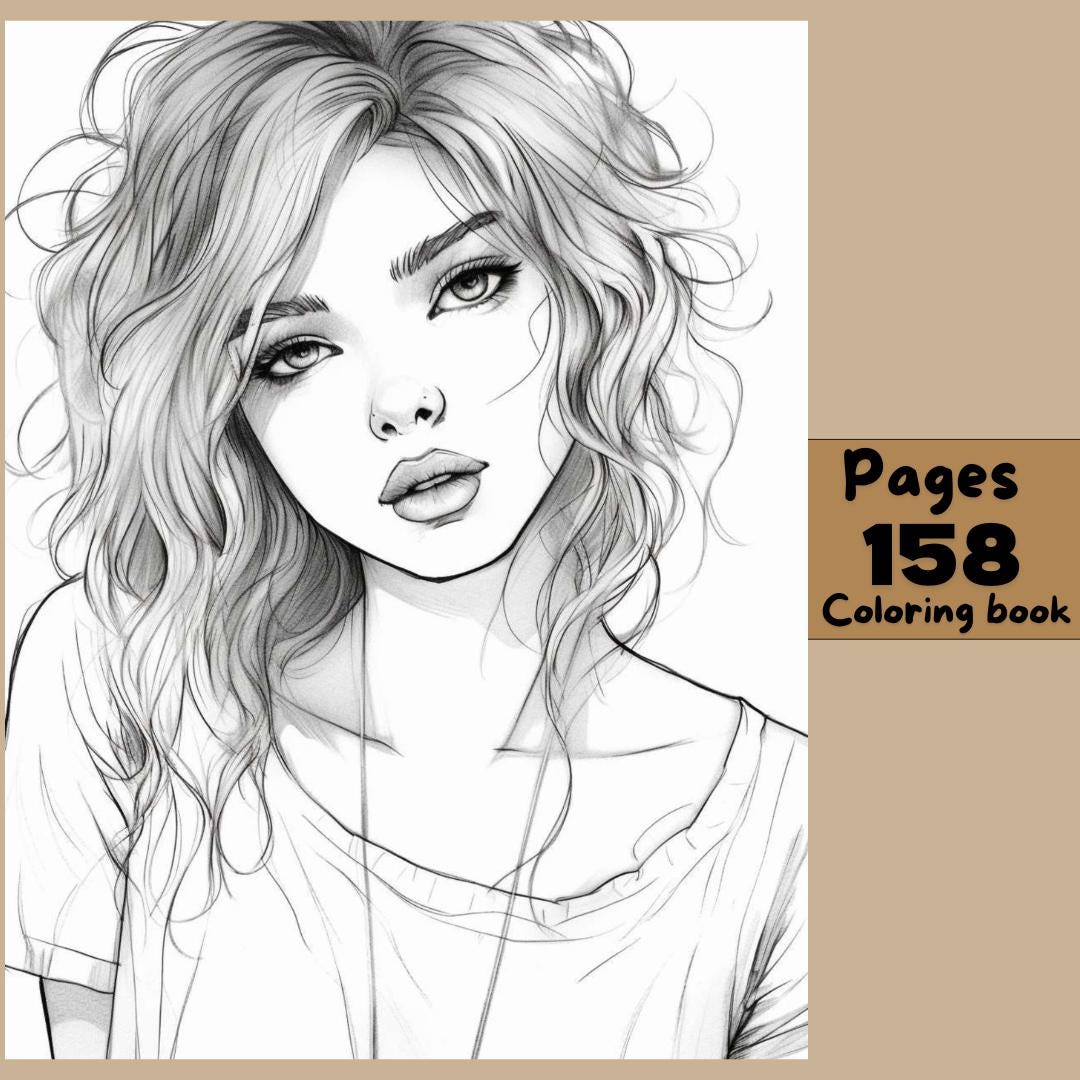 High Fashion Coloring Book | 158 Printable Activity Pages (PDF Pattern ...