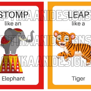 Tarjetas de movimiento de circo