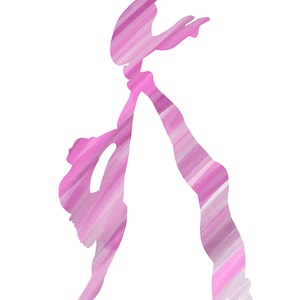Sports acrobatics trio silhouette purple watercolour