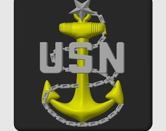 3D Printed U.S. Navy Senior Chief Trailer Hitch Cover: 2" Receiver