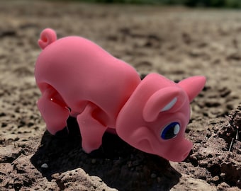 Flexi Pig: Articulated Posable Pig Toy