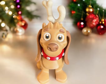 Max the Dog Figurine: Grinch Inspired Christmas Decor