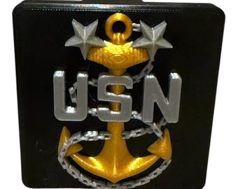3D Printed U.S. Navy Master Chief Trailer Hitch Cover: 2" Receiver