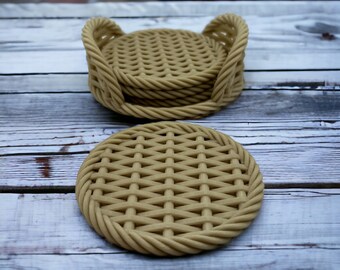 Rope Coaster Set: Woven Table Decor, Set of 4