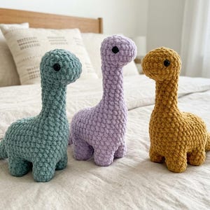 Crochet Dinosaur Pattern, Brontosaurus Amigurumi PDF, Easy Dino Crochet Tutorial, Digital Download, Nursery Decor, DIY Stuffed Animal