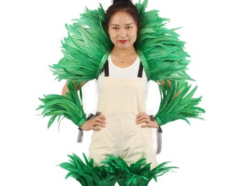 Showgirl Rooster Feather Shawl: Carnival Costume Shrug