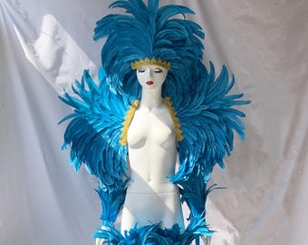 Colorful Big Size Carnival Feather Headpiece/Carnival Costumes/Carnival Headdress/Festival Feather headpiece/Festival Feather Headpiece