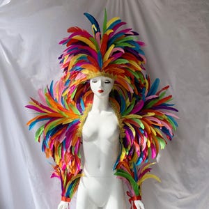 Colorful Big Size Carnival Feather Headpiece/Carnival Costumes/Carnival Headdress/Festival Feather headpiece/Festival Feather Headpiece