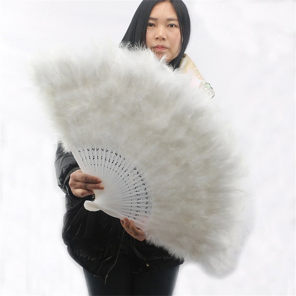 80 * 45cm große Marabou Feder-Fans, Hochzeit Braut Hand Burlesque, Geburtstagsfeier und Tanz Feder-Fans