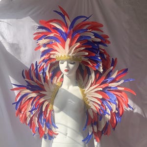 Colorful Big Size Carnival Feather Headpiece/Carnival Costumes/Carnival Headdress/Festival Feather headpiece/Festival Feather Headpiece