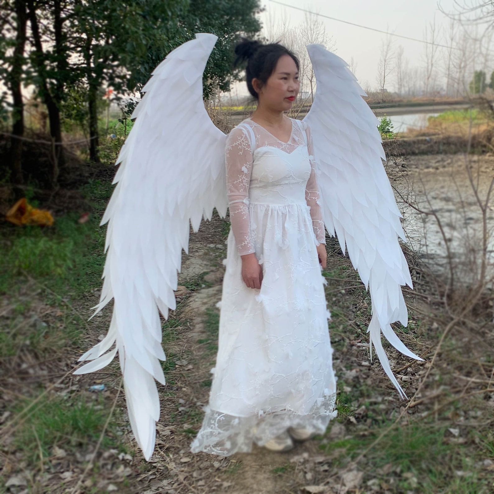 White Large Angel Wings Costume, Photo Shoot Costume Cosplay Design Victoria Secret Wing, Big