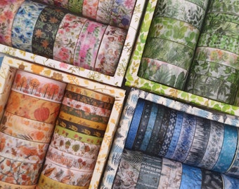 Four Seasons Floral Washi Tape Set, Decorative Scrapbooking Tape