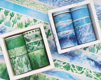 Decorative Washi Tape Set, Plant, Whale, Floral Designs
