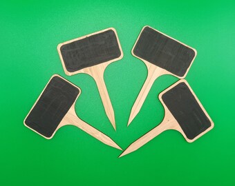Set of 4 Customizable plant stakes, Wooden plant label, Plant lovers gift, Gardening gift