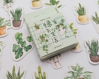 House plant stickers - two models, watercolour plant stickers, crazy plant lady, stationery, plant lovers gift, scrapbooking stickers
