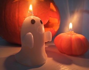 Halloween candles, ghost candle, pumpkin candle, autumn candles, halloween minicandle