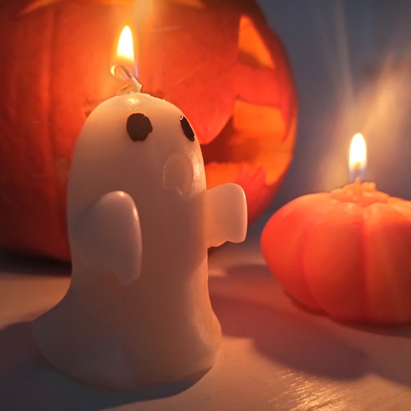 Halloween candles, ghost candle, pumpkin candle, autumn candles, halloween minicandle