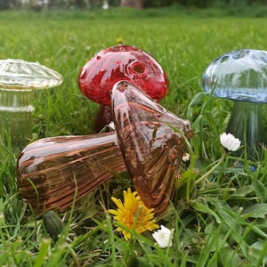 glass mushroom vase in different colours