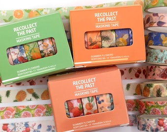 Summer flowers series washi tape, fruits masking tape
