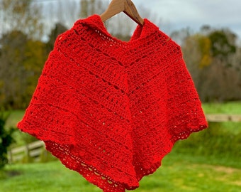 Gehäkelte Kapuzen Poncho Lace Anleitung: Digitaler PDF Download