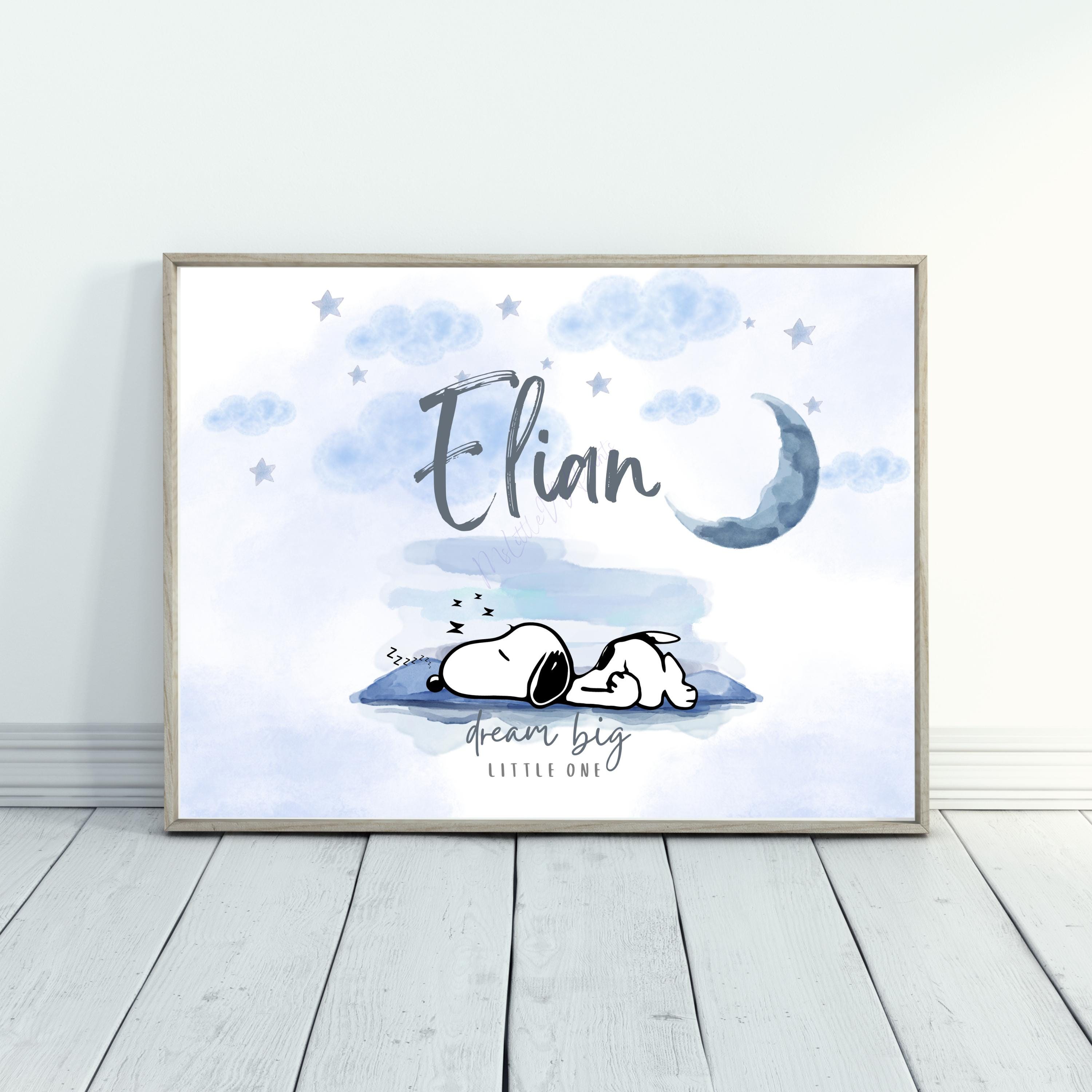 Personalized Digital Sleepy Snoopy Name Poster. Snoopy Wall Prints. Snoopy  Lovers. Dream Big Little One Custom Name. Digital Download Print - Etsy, image size:3000x3000