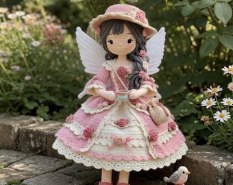 Braided Rose Princess Doll Crochet Pattern, Amigurumi Plush PDF, Cute Fantasy Toy, DIY Gift Idea, Instant Download Tutorial