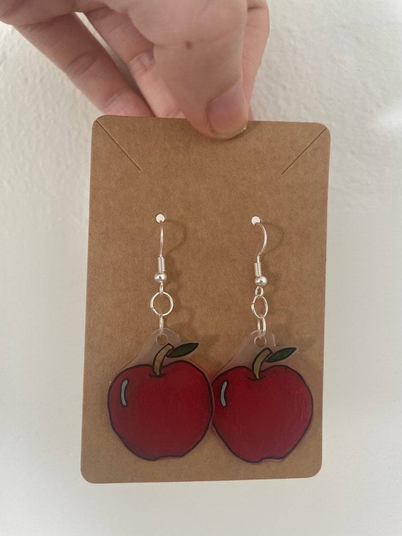 Cute, Fun Shrinky Dink Fruit Earrings strawberry, Cherry, Blueberry