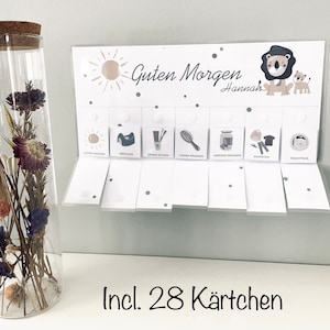 Bastelset Tagesroutine inclusive 28 Kärtchen A4 Kinder verschiedene Motive incl. Namen