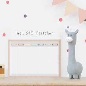 Bastelset Wochenplan inclusive 210 Kärtchen A4 Kinder weiß/bunte Schrift