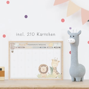 A4 Bastelset Wochenplan inclusive 210 Kärtchen Kinder beige Löwe