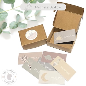 WOCHENTAGE 8x4cm Wochenplan Magnete Montessori inspiriert Routineplan Tagesablauf Senioren Teenager wiederverwendbar magnetisch