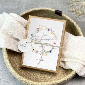 Geschenkschachtel zur Konfirmation, Kommunion, Firmung, Geldgeschenk | Geschenk personalisiert | Baumwollsäckchen + Anhänger, 604034