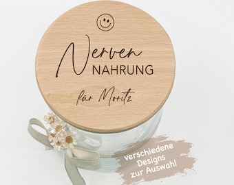 Personalisiertes Geschenk, Vorratsglas, Nervennahrung, Geschenkidee, Arbeitskollegin, Chefin, Wichtelgeschenk, Geburtstag Kollegin, 157033